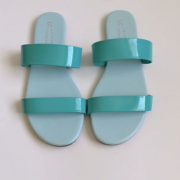 NWOT LC LAUREN CONRAD Turquoise Sandals Size 9 - Picture 4 of 7